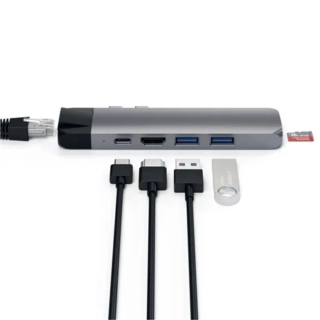 Satechi Type-C Pro Hub With Ethernet & 4K HDMI Space grigio