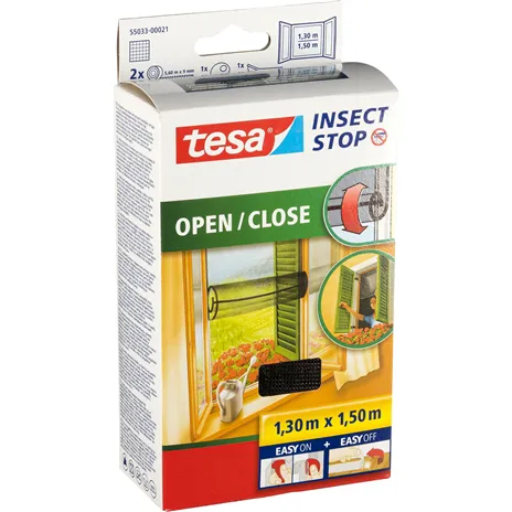 Tesa Insect Stop open/close 1,3x1,5m black Hook & Loop