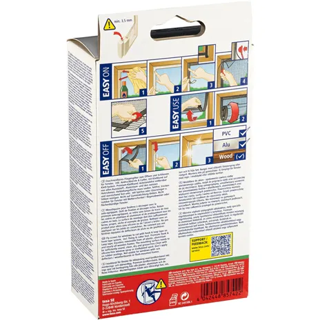 Tesa Insect Stop open/close 1,3x1,5m black Hook & Loop