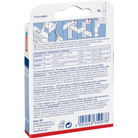 Tesa strisce adesive 3kg 77761 per piastrelle e metallo