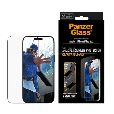 PanzerGlass iP 17 Pro Max UWF Fastfit with Black Frame