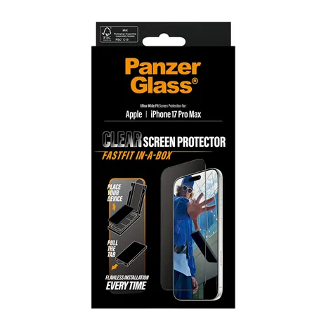 PanzerGlass iP 17 Pro Max UWF Fastfit with Black Frame