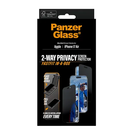 PanzerGlass Privacy BK Rahmen iP 17 Air UWF Fastfit