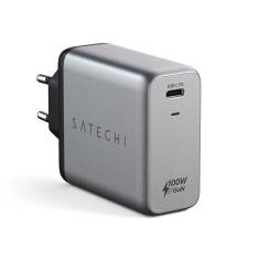 Satechi 100W USB-C PD GaN caricabatt. parete grigio spazio