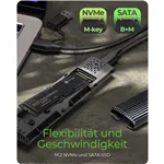 ICY BOX IB-1808MCT-CU31 USB-C M.2 NVMe & SATA SSD alloggiam.