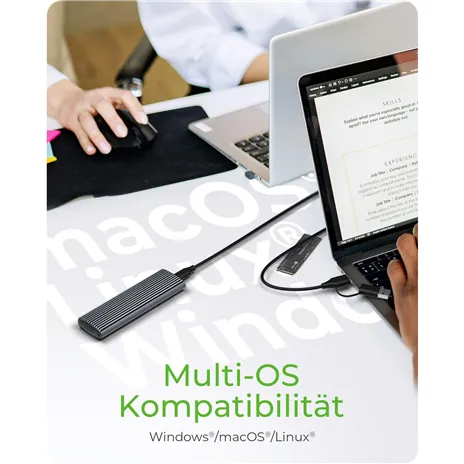 ICY BOX IB-1808MCT-CU31 USB-C M.2 NVMe & SATA SSD alloggiam.