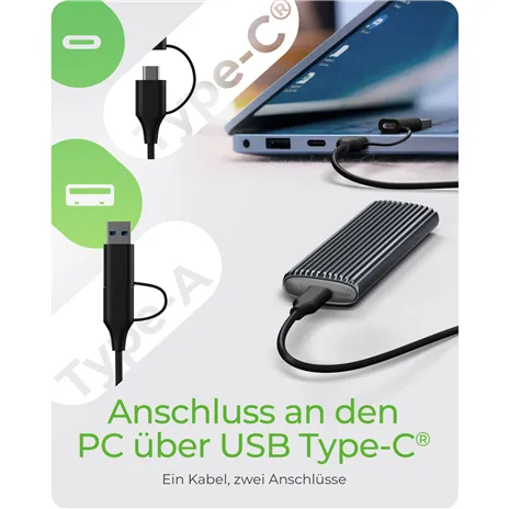 ICY BOX IB-1808MCT-CU31 USB-C M.2 NVMe & SATA SSD alloggiam.