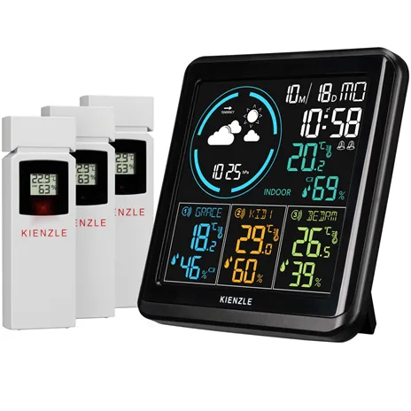 KIENZLE Radio DCF Weather Station with 3 outdoor sensors