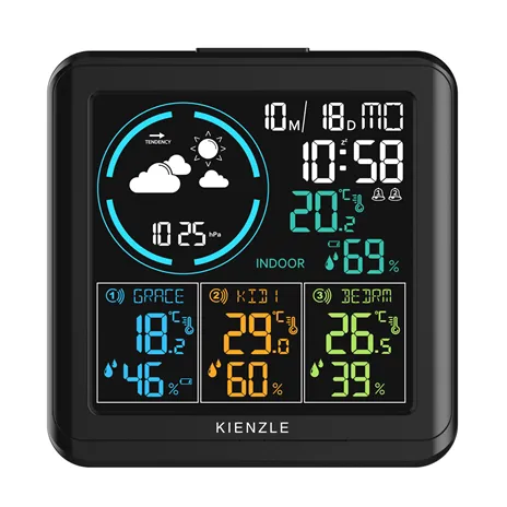 KIENZLE Radio DCF Weather Station with 3 outdoor sensors