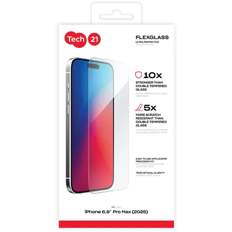Tech21 FlexGlassŸUltra Clear for iPhone 17 Pro Max Clear