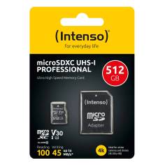 Intenso microSDXC          512GB C10 UHS-I Professional + adatt. 2