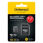 Intenso microSDXC          512GB C10 UHS-I Professional + adatt.