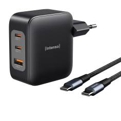 Intenso Power Adapter 100W   GaN 2x USB-C 1x USB-A inkl. Kabel 2m