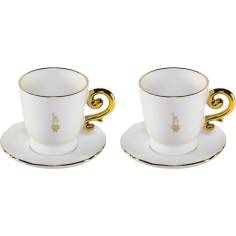 Bialetti Set 2 Cappucio Tassen inkl. Untertassen Pure Gold
