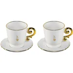 Bialetti Set 2 Cappucio Tassen inkl. Untertassen Pure Gold