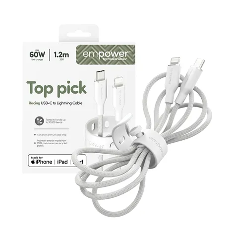 PanzerGlass empower 60W USB-C a Lightning USB 2.0 1.2m bianco