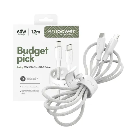 PanzerGlass empower 60W USB-C a USB-C cavo USB 2.0 1.2M bianco