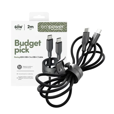 PanzerGlass empower 60W USB-C a USB-C cavo USB 2.0 2M nero