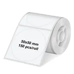 Olympia Etikettenrolle 50 mm rund weiß (150 Stück)