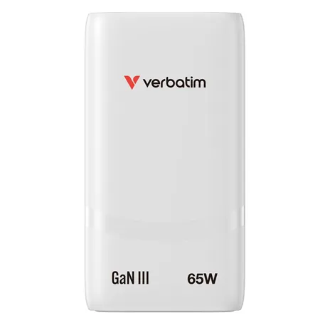 Verbatim Fold n Go GaN Charger 65W 2xUSB C weiß klappb.St.32355