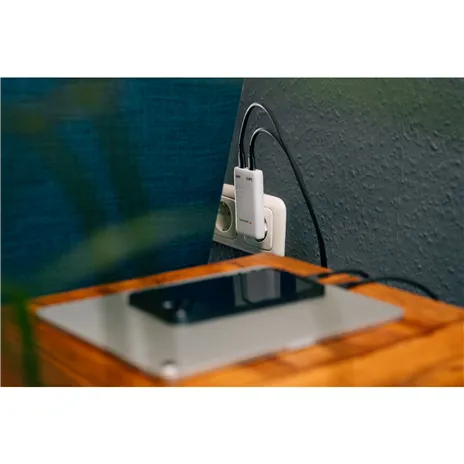 Verbatim Fold n Go GaN Charger 65W 2xUSB C weiß klappb.St.32355