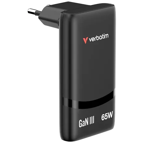 Verbatim Fold n Go GaN Charger 65W 2xUSB C schw.klappb.St.32354