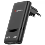 Verbatim Fold n Go GaN Charger 65W 2xUSB C schw.klappb.St.32354
