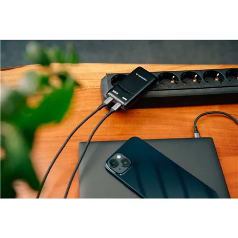 Verbatim Fold n Go GaN Charger 65W 2xUSB C schw.klappb.St.32354