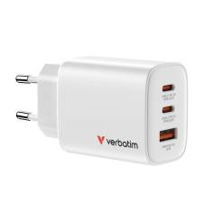 Verbatim Essentials GaN Charger 65W 2xUSB-C/1xUSB-A weiß   32353
