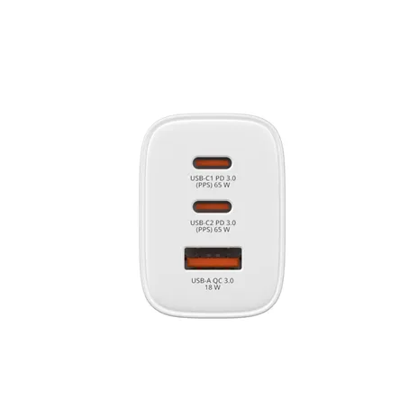 Verbatim Essentials GaN Charger 65W 2xUSB-C/1xUSB-A weiß   32353
