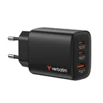 Verbatim Essentials GaN Charger 65W 2xUSB-C/1xUSB-A schwa. 32352