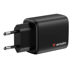 Verbatim Essentials GaN Charger 65W 2xUSB-C/1xUSB-A schwa. 32352 2