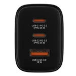 Verbatim Essentials GaN Charger 65W 2xUSB-C/1xUSB-A schwa. 32352