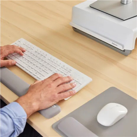 Fellowes Breyta XL tappetino mouse grigio con poggiapolsi