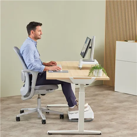 Fellowes Breyta XL tappetino mouse grigio con poggiapolsi