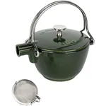 Staub Teekanne 1,15 L basilikum- grün Gusseisen, rund