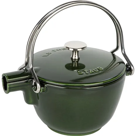 Staub Teekanne 1,15 L basilikum- grün Gusseisen, rund
