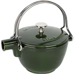 Staub Teekanne 1,15 L basilikum- grün Gusseisen, rund