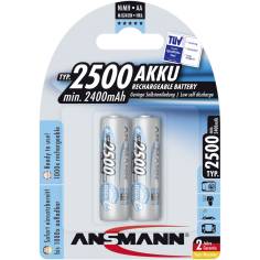 1x2 Ansmann maxE NiMH Akku 2500 Mignon AA 2400 mAh