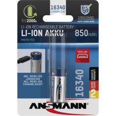Ansmann 16340 Li-Ion batt.850mAh 3,6V Micro USB ingr. 1300-0015