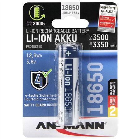 Ansmann Li-Ion 18650 3500mAh 3,6V batt. 12,6Wh 1307-0001