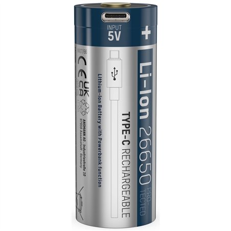 Ansmann Li-Ion 26650 5100mAh 3,6V Micro-USB socket  1307-0012