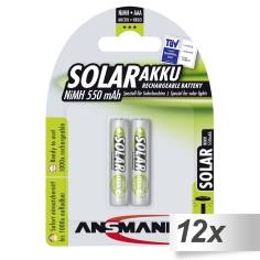 12x2 Ansmann maxE NiMH batt. Micro AAA 550 mAh SOLAR