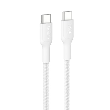 Belkin USB-C/USB-c cavo 240W 1m intrecciato, bian. CAB025hq1MWH