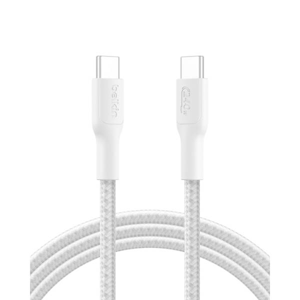 Belkin USB-C/USB-c cavo 240W 2m intrecciato, bian. CAB025hq2MWH