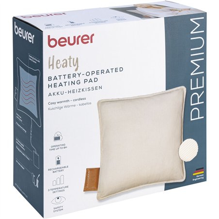 Beurer HK 78 Heaty Perlmutt Akku-Sofaheizkissen, 45x45cm