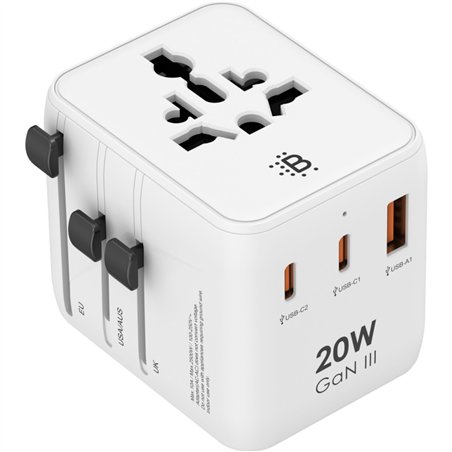 Boompods World Travel Plug 20W White