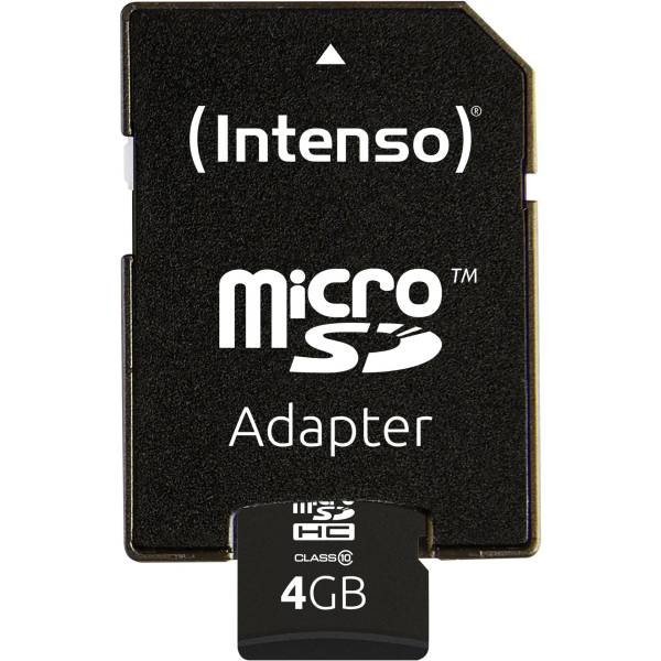 Intenso microSDHC            4GB C10 con adatt.
