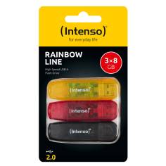 Intenso Rainbow Line         8GB USB Stick 2.0  Multipack x3 bunt