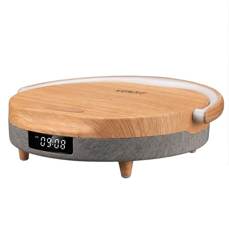 KIENZLE LED Alarm Clock w. Blue- tooth Speaker + Wireless Charger